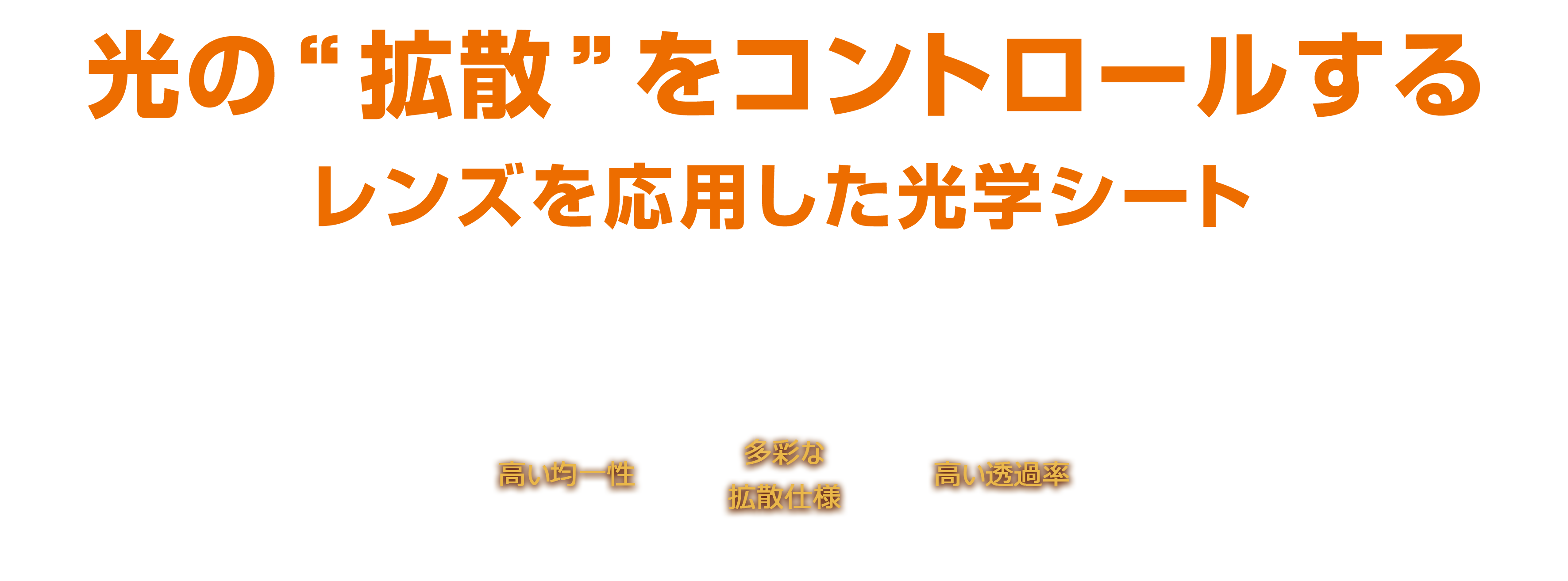 光の拡散を自由にコントロールする レンズを応用した光学シート